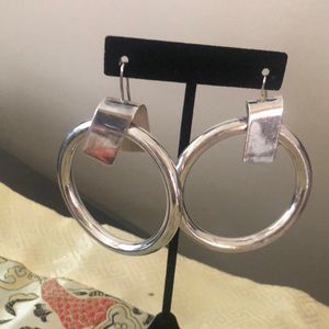 Sterling silver hoop pierced earrings Very stylish